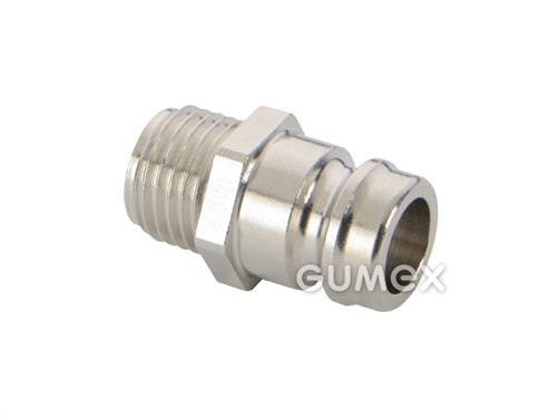 ESH Nippel ohne Ventil, DN9, Außengewinde G 3/8", 15bar, -20°C/+200°C, Messing vernickelt, 